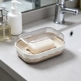 thumbnail image 4 of Leakproof Soap Dish with Lid & Draining Layer, Shatterproof Travel Bar Soap Holder Case Container, Portable Travel Size Toiletries Essentials for Camping, Gym, Bathroom, Gray, 4 of 6
