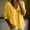 Yellow, variant on WAVSUF Womens Cropped Top V Neck Flowy 3/4 Sleeve Ruffle Hem Cotton Linen Blouse White M