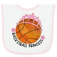 thumbnail image 2 of Inktastic Basketball Princess Tiara Baby Terry Cloth Bib, 2 of 3