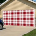 thumbnail image 5 of Red Checkered Garage Door Cover Banner 7 x 16 FT, Red White Plaid Farmhouse Garage Door Curtains Backdrop with Grommets for Indoor Outdoor Wall Party Porch Yard Decorations Background, 5 of 9