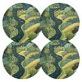 thumbnail image 3 of Round Grid Placemat ,One Sizex6, Round Placemat, PVC Plate Mat，15.4 Inch Non-Slip and Heat Resistant, Table Placemat, Dining Room Placemat Green River and Trees, 3 of 7