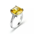 thumbnail image 5 of Aquamarine Blue / Yellow CZ Band Womens 925 Silver Wedding Silver Ring Size 6-10, 5 of 6