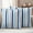 Gray Blue, variant on Teal Brown Stripe Outdoor Waterproof Pillow Covers, Gradient Geometric Vertical Striped Decorative Square Throw Pillowcase Sofa Cushion Sham for Patio/Couch/Chair, 18"x18" 2 Pack