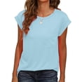 thumbnail image 4 of Cap Sleeve Oversized T Shirts Loose Fit Blouses Women's Summer Casual Tops, 4 of 7