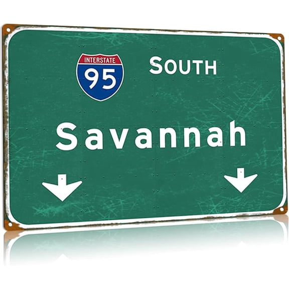 Cocoa Exit Only Metal Tin Signs Interstate 95 Vintage Metal Poster Highway Airport Directions Signs Garage Street Club Office Wall Decor 24x32 Inches