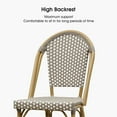 thumbnail image 4 of PURPLE LEAF Set of 2 French Outdoor Bar Height Bar Stool Bamboo Print Finish Back Rattan Wicker Patio Outdoor Bar Height Bar Stools with Footrest, Grey, 4 of 8