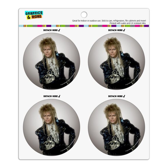 David Bowie As Jareth From The Labyrinth Refrigerator Fridge Locker Vinyl Circle Magnet Set
