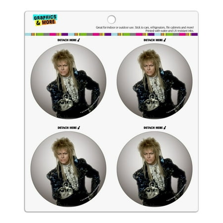 

David Bowie As Jareth From The Labyrinth Refrigerator Fridge Locker Vinyl Circle Magnet Set