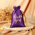 thumbnail image 3 of 50 Pcs Thank You Satin Gift Bags with Drawstring Jewelry Candy Bags for Thanksgiving Christmas Wedding Baby Shower Birthday Party Thank You Gifts Wrap for Guest(Purple,4 x 6 Inch), 3 of 7