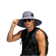 thumbnail image 4 of Wide Brim Sun Hat for Men & Women, UPF 50+ UV Protection, Breathable Mesh Windproof Chin Strap Foldable Outdoor Hat, Fishing Hiking Hat for Camping Mountain Travel Dark Gray Free Size, 4 of 6