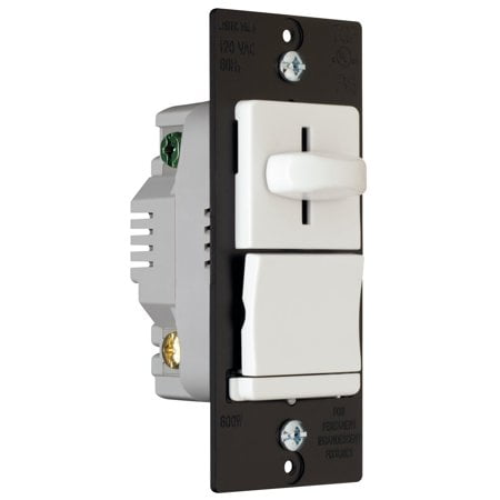 Legrand-Pass & Seymour LS600PWV Incandescent Single Pole Preset Slide Dimmer, 600-watt, White
