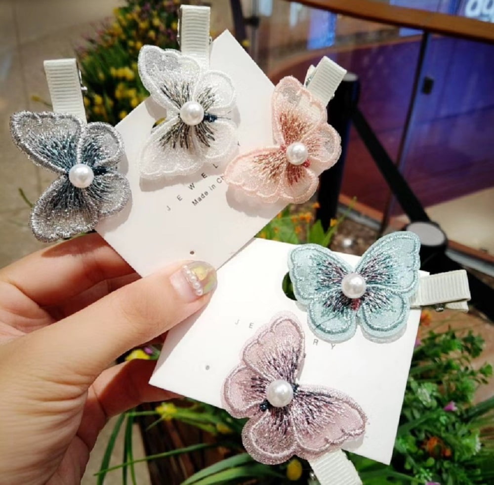 Women/Girls Crystal Rhinestone Pearl Flower Butterfly Barrette Hair Clip Hairpin