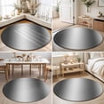 thumbnail image 4 of Round Area Rugs 3.3Ft, Grey White Ombre Non-Slip Washable Circle Rugs Carpet, Contemporary Art Abstract Aesthetics Indoor Outdoor Rug Floor Mats Throw Runner for Bedroom Living Room Bathroom, 4 of 8