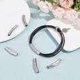 thumbnail image 2 of 6 Sets Bayonet Clasp 304 Stainless Steel Bayonet Necklace Clasps with Push Button Column Clasp 4mm Hole Cord Column Leather Cord Push End Cap Snap for Jewelry Making Gray, 2 of 9