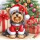 thumbnail image 1 of (A9557) Regalo Navidad Con Diamantes Completos Serie Yorkshire Terrier Resina 40*40CM, 1 of 9