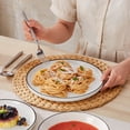 thumbnail image 4 of MALACASA Ceramic Dinnerware Set 16-Piece, Service for 4, Plates Bowls Set with Black Rim Microwave Dishwasher Safe, White, Series MINA, 4 of 8