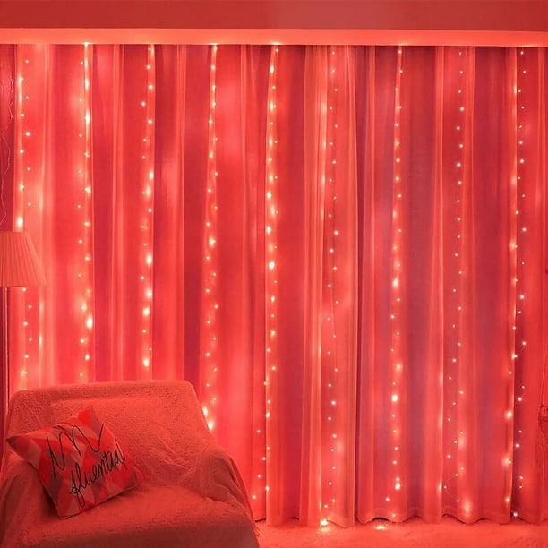 Guirnalda de luces LED de hadas de Navidad, cadena de luces de cortina, Control remoto incluido, decoración del hogar, dormitorio, ventana, iluminación de vacaciones