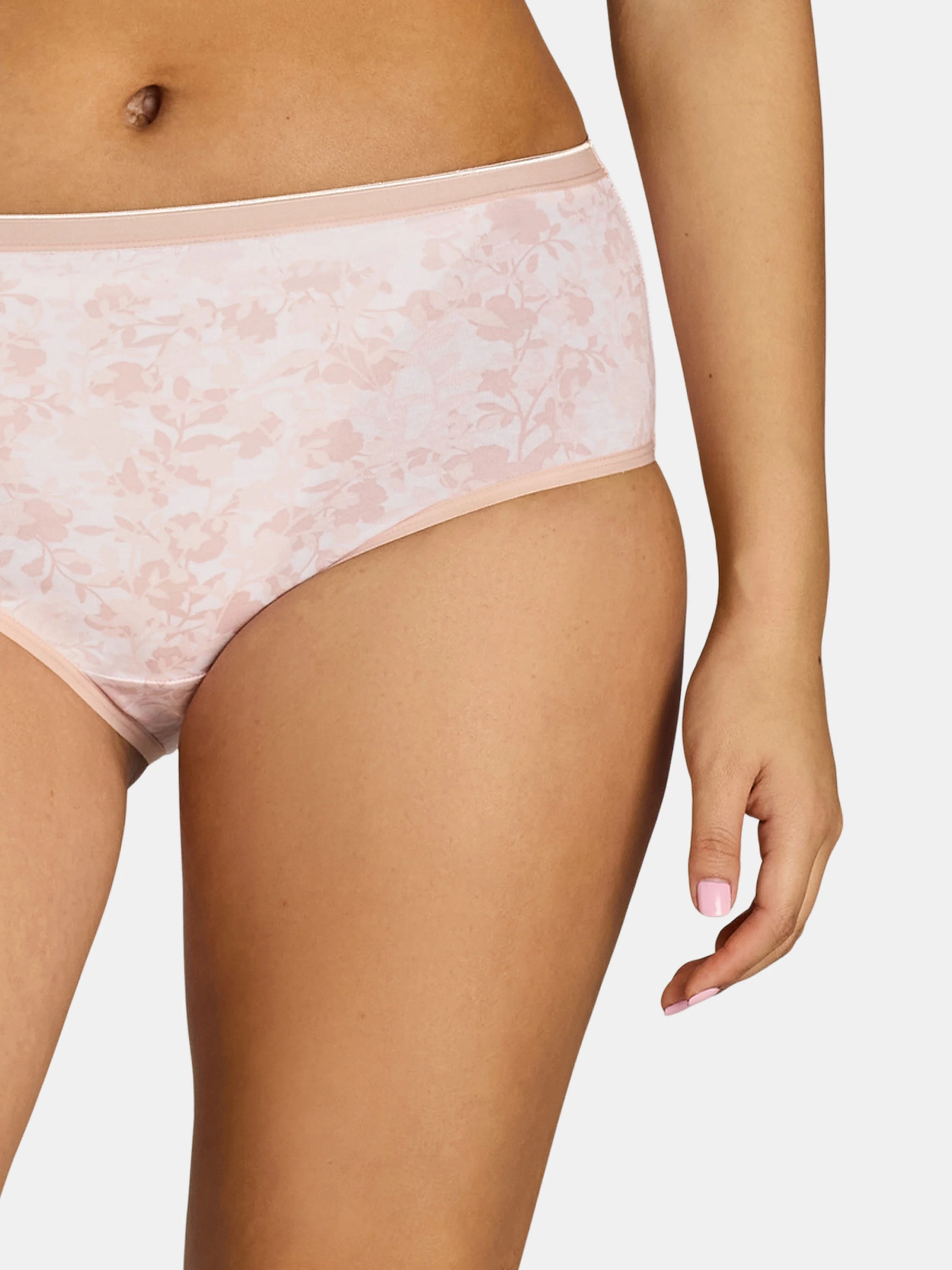 Joyspun Women's Cotton-Blend Brief Panties, 6-Pack, Sizes S-XXXL