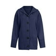 thumbnail image 3 of Women's Cardigan Sweaters Hooded Button Down Front Jackets Winter Coat with Pockets Navy 3XL, 3 of 4