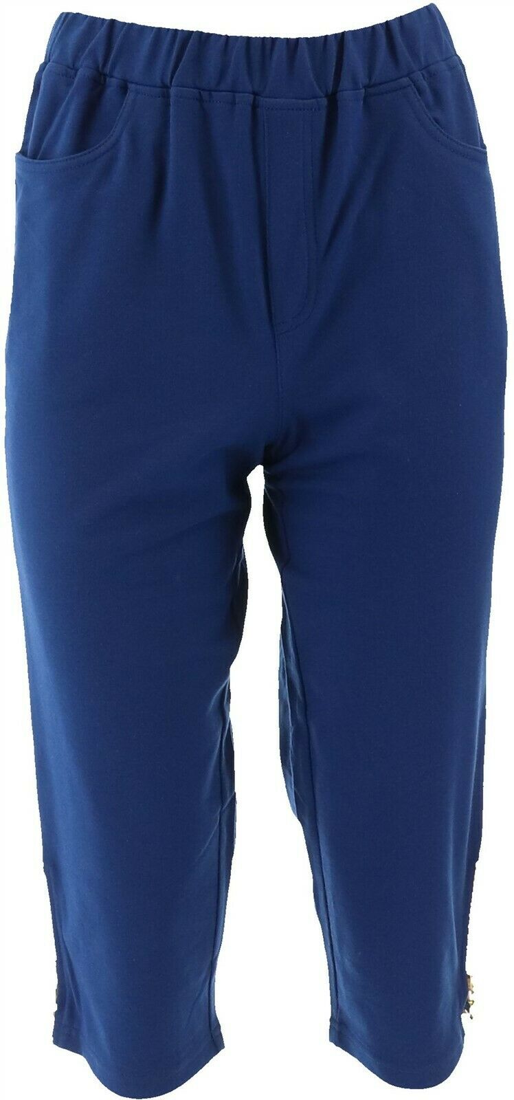 Quacker Factory French Terry Pull On Capri Pants Womens A289690