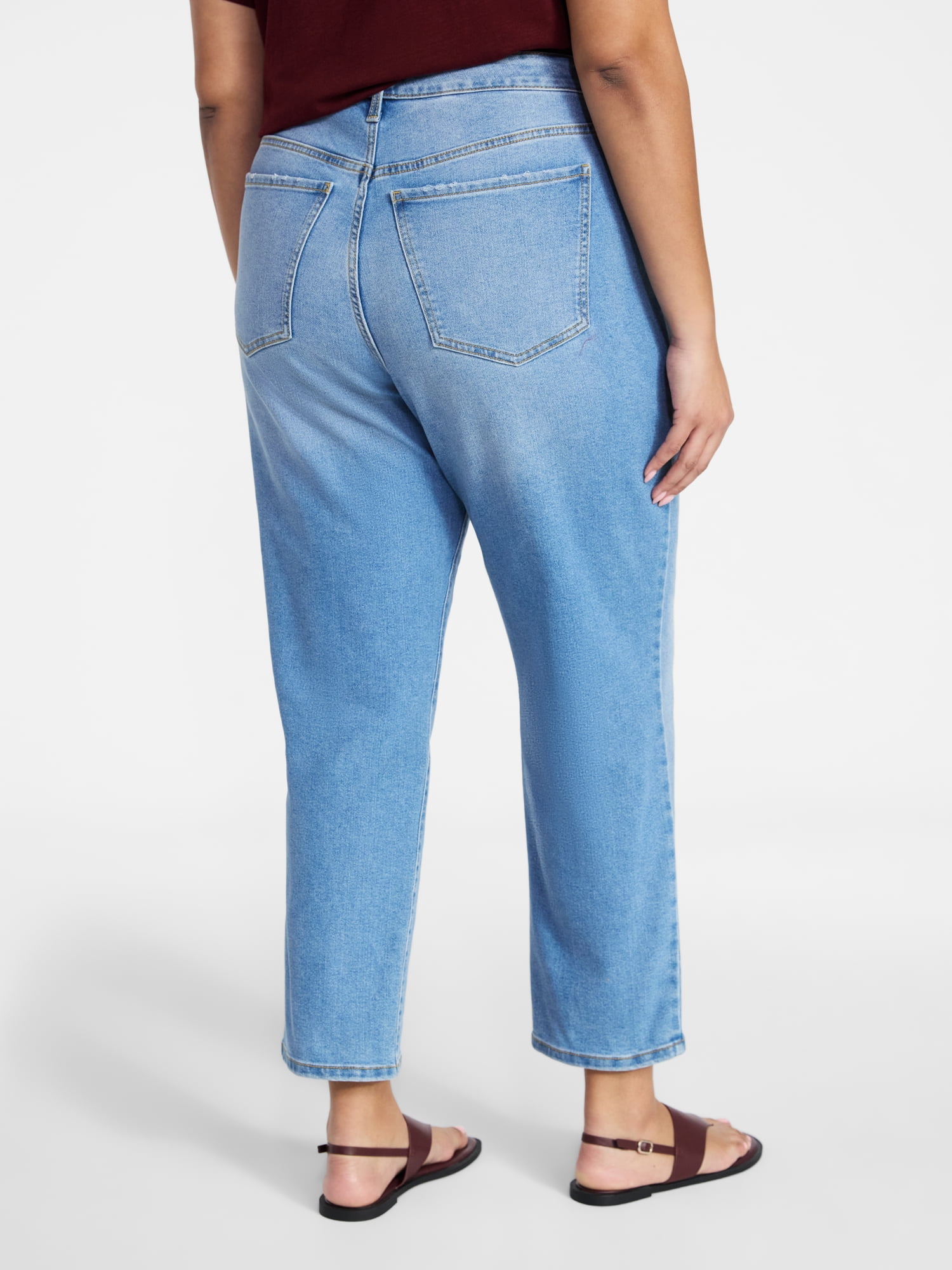 Terra & Sky Women's Plus High Rise Straight Jeans, Sizes 16W-28W