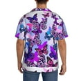 thumbnail image 5 of KLL Flying Butterflies Print Men's Shirt Short Sleeve Button Down Summer Cuba Beach Shirts- XX-Large, 5 of 7