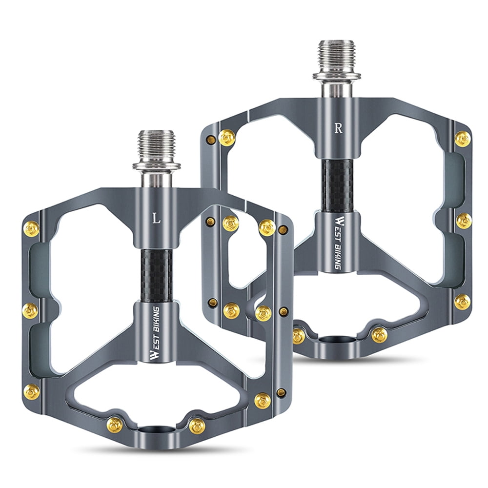 Ultralight Aluminum Alloy Pedals 3 Bearings Bike Pedals AntiSlip Waterproof Flat Wide Bike Pedals Cycling Accessories Dark gray Walmart