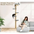 thumbnail image 4 of Floor to Ceiling Cat Tree for Kittens Wall Mounted Cat Wall Shelves with Grey Felt Pads Adjustable Wild Simulation Cat Tower Rotatable Platforms for Climb Scratch and Look, 4 of 9