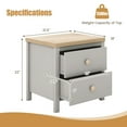 thumbnail image 3 of Gymax 2 PCS Nightstand Farmhouse Side End Table w/ Solid Wood Legs & 2 Drawers Gray, 3 of 8
