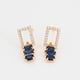 thumbnail image 3 of Aretes Colgantes Fiesta Dama Swarovski y Zafiro Oro 14K Lam dorado Unitalla, 3 of 7