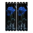 thumbnail image 2 of nqOlkjepod Outdoor Curtains for Patio Waterproof, Blue Roses Outdoor Privacy Panels Grommet, Modern Art Splash Flowers Butterfly Blackout Outside Curtains for Porch/Cabana/Pergola 54"x84", 2 Panels, 2 of 8