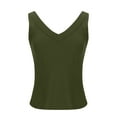 thumbnail image 3 of Lovskoo 2024 Sleeveless Tank Tops for Women Summer V Neck Basic Camisole Tops Loose Solid Workout Yoga Shirt Olive Green L, 3 of 7