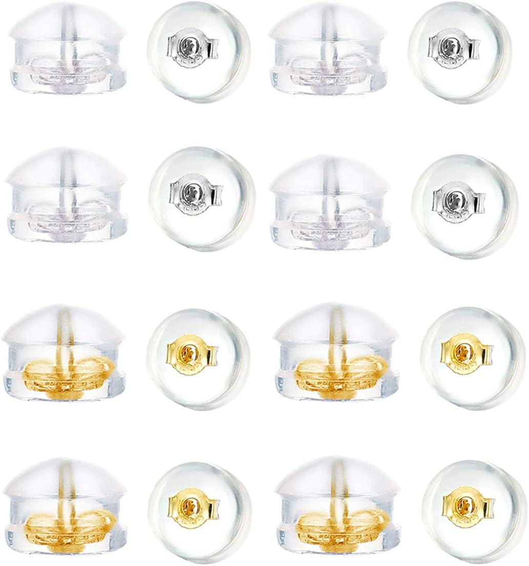 Fomissky Secure Earring Backs Rubber, 8 Pairs Silicone Earring Backs