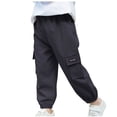thumbnail image 7 of Boys Cargo Joggers Pants 2 Pack Elastic Waist Jogging Hiking Trousers Kids School Uniform Sweatpants 12-13T, 7 of 7