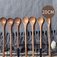 thumbnail image 7 of Popvcly 8" Wooden Reusable Long Handle Spoon, Coffee Spoon Stirring Spoon Soup Spoon Natural All Purpose Spoon Home Kitchen Dining Utensils, 7 of 7