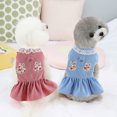 thumbnail image 2 of CSChome Robe pour Animaux de Compagnie Douce et Confortable Motif Floral Princesse Lapin Anneau de Traction Printemps Été, 2 of 7
