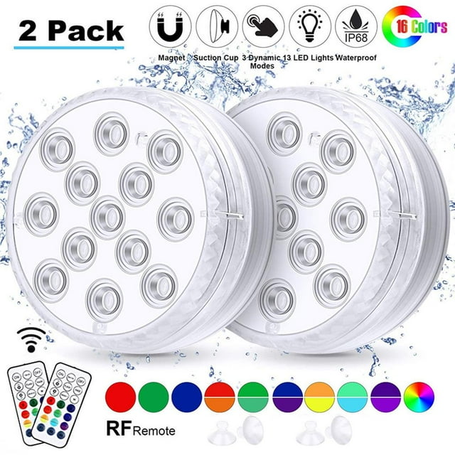 braveheart Submersible LED Pool Light with RF Remote Control Waterproof Underwater Lights for Pond Party Garden No.2