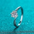thumbnail image 1 of Anillo de plata de ley 925 para mujer, diseño de copo de nieve sencillo, 30 minutos, 50 minutos, anillo de diamantes Mosan, 1 of 5