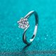 thumbnail image 1 of Anillo de plata de ley 925 para mujer, diseño de copo de nieve sencillo, 30 minutos, 50 minutos, anillo de diamantes Mosan, 1 of 5
