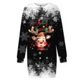 thumbnail image 5 of Wyzesi Robes pour Femmes Automne Soirée Rendez-Vous Robe Chandail de Noël Imprimée Col Rond Manches Longues Ample Sans Capuche Robe Décontractée Robes pour Femmes Formelles Manches Longues, 5 of 5