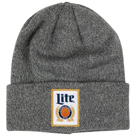 Miller Lite Can Logo Grey Colorway Cuffed Knit Beanie