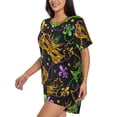 thumbnail image 2 of Lsque Mardi Gras Surface Women's Short-Sleeved Pajama Set - 2 Piece Soft and Lightweight Sleepwear Set-XX-Large, 2 of 9