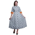 thumbnail image 1 of Bimba Robe à Manches Retroussables Imprimée Géométrique pour Femmes Col Mandarin Chemise Boutonnée-Petite, 1 of 5