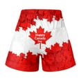 thumbnail image 5 of Shorts for Women Summer Canada Day Print Tie Waist Elastic Band Casual Beach Shorts with Pockets S-2XL, 5 of 5