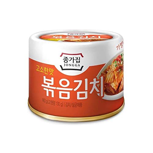 Jongga Cabbage Kimchi, Canned Shelf Stable Kimchi 160g (STIRFRIED