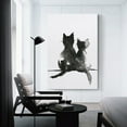 thumbnail image 3 of Wall Art Farmhouse Cat Couple Print Minimalist Black & White Watercolor Painting Two Cats Picture Print Canvas Poster Wall Paint Art Posters Decor Modern Home Artworks Gift 24x36inch(60x90cm), 3 of 6