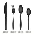 thumbnail image 7 of MDEALY 24-Piece Black Silverware Utensils Set Good Quality Stainless Steel Flatware Cutlery Service for 6 Include Dinner Knife Forks Spoon Teaspoons Elegant Mirror & Matte Handle Polished Gift, 7 of 7