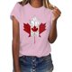 thumbnail image 4 of Camisas de Manga Corta para las Mujeres Impresión de Manga Corta Cuello Redondo, Camisa Casual de Poliéster para las Mujeres, Lavado de Manos, 4 of 8