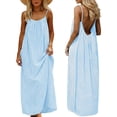 thumbnail image 2 of LVHAOGJOB Robe Sans Manches pour Femmes Tendance Maxi Robe d'Été Longue Dos Nu Imprimée Grande Taille Robe Soleil pour Femmes à Bretelles Spaghetti, 2 of 9