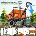 thumbnail image 4 of GVDV Collapsible Folding Wagon, 560LBS Large Heavy Duty Utility Cart with All-Terrain Wheels and Adjustable Handles for Shopping, Camping, Sports, Outdoor, Beach, Orange, 4 of 9